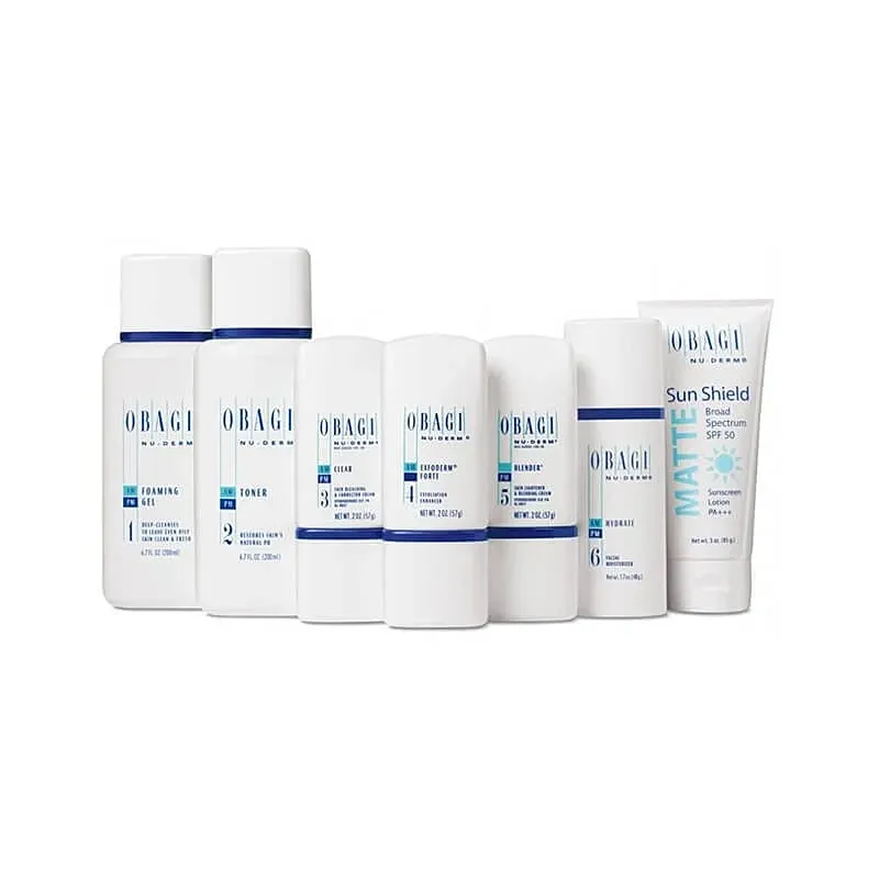 Obagi skincare products lineup for healthy skin.